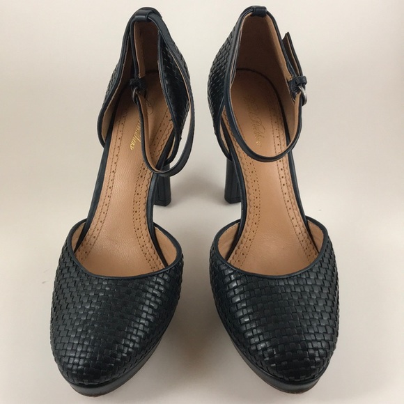 BROOKS BROTHERS woven calfskin ankle strap heels - Picture 4 of 7